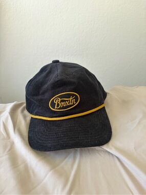 Brixton Black Corduroy Cap with Yellow Trim